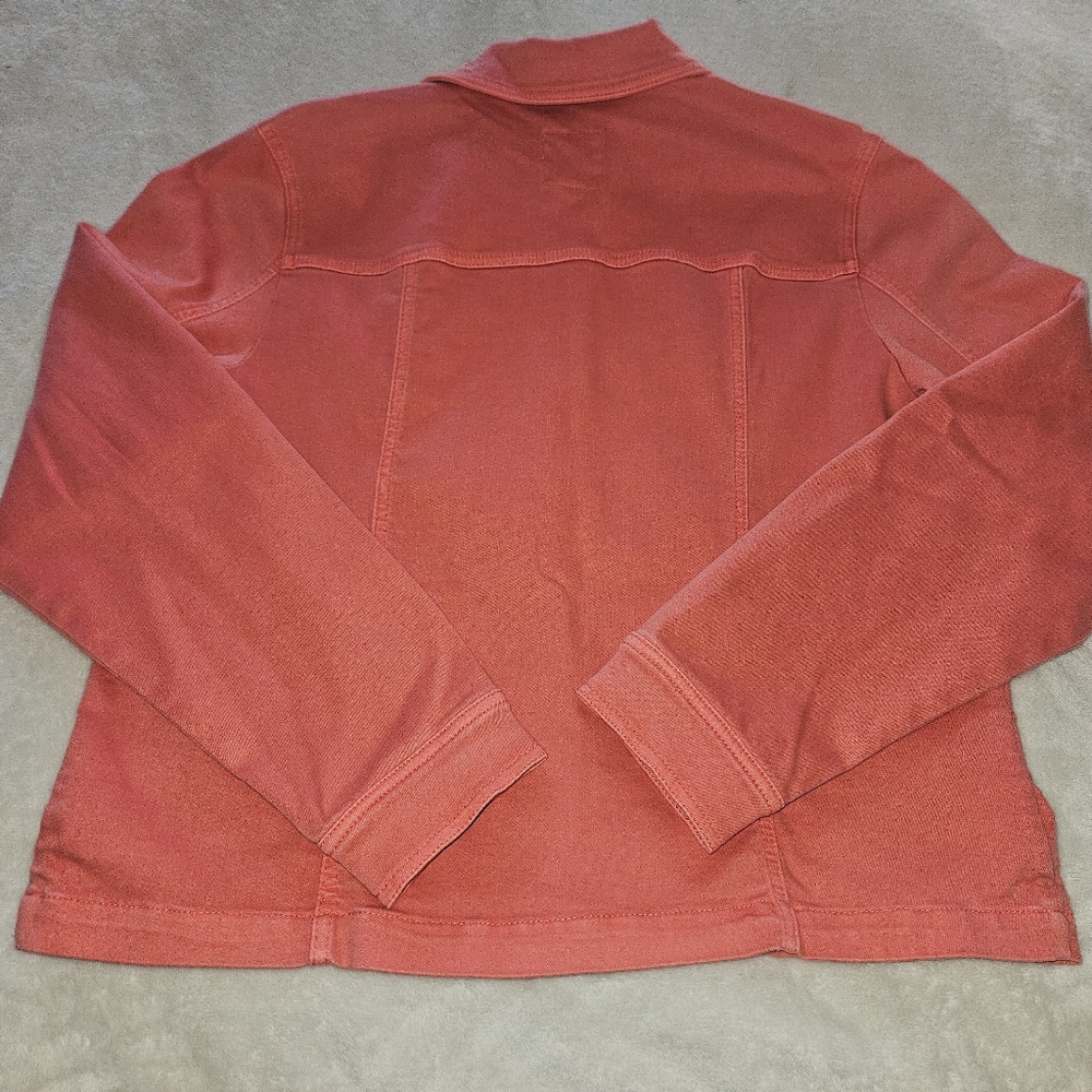 Tommy Bahama Leila Mineral Wash Button Front Denim Jacket: Lt Pomodoro: Medium - Picture 4 of 12